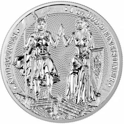 Монета «Германия и Галия» 2023 — 1 унция серебра Germania Mint — аверс