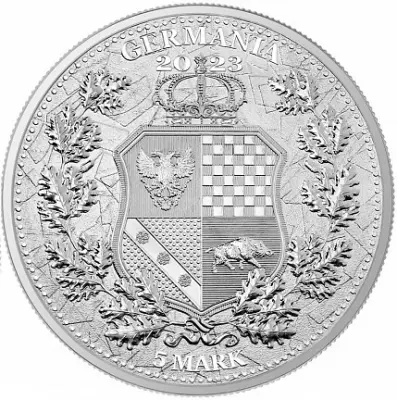 Монета «Германия и Галия» 2023 — 1 унция серебра Germania Mint — реверс