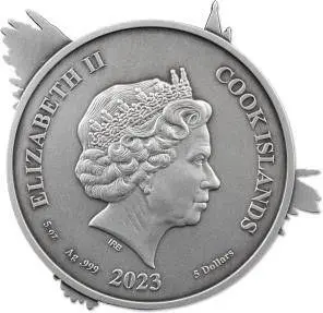 Серебряная монета «Сова Хедвиг» (Гарри Поттер) 2023, 155,5 г, Острова Кука — реверс