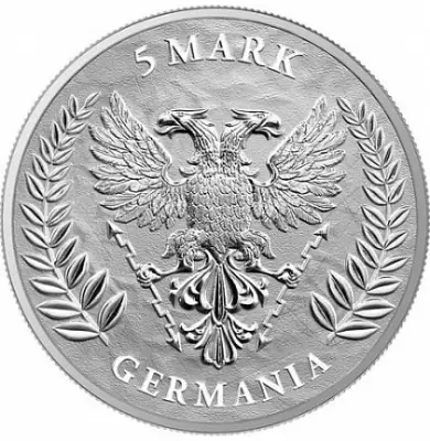 «Германия» (Germania) 2024: серебро 31,1 г, 1 унция — обзор монеты — реверс