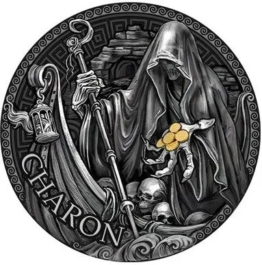 Монета «Харон» — Великая греческая мифология, серебро 1 унция, Камерун 2024 — аверс