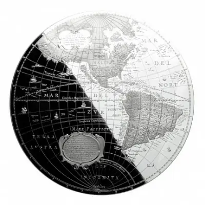 Монеты «История картографии» 2022: 2 × 155,5 г серебра, Соломоновы Острова — реверс