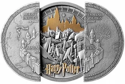 Карта Мародёров Гарри Поттер 2024 — монета Самоа 155,5 г серебра | КОИНРУС — аверс