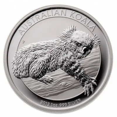 Коала 2012 — серебряная монета 31,1 г (1 унция) 9999, Австралия — аверс
