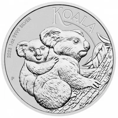 Коала 2023 — серебряная монета 31,1 г (1 унция) 9999, Австралия — аверс