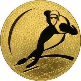 Конькобежный спорт: монета 25 рублей серии Сочи 2014 — обзор и факты — аверс