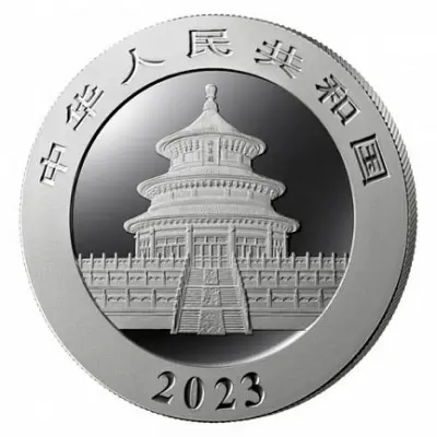 Серебряная монета Панда 2023 30 г серебра Китай — купить в КОИНРУС — реверс