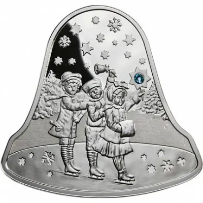 Монета «Рождественский колокольчик» 2012 — 31,1 г серебра, Ниуэ — реверс