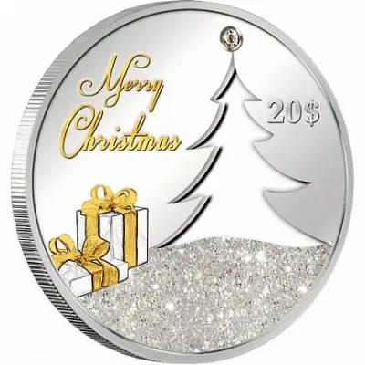 Монета Рождественское дерево 2012 Кирибати 62,2 г серебра — купить — аверс