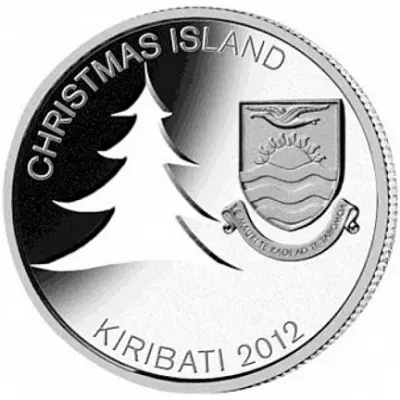 Монета Рождественское дерево 2012 Кирибати 62,2 г серебра — купить — реверс