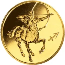 Монета «Стрелец» — знак зодиака, памятная монета Банка России — аверс