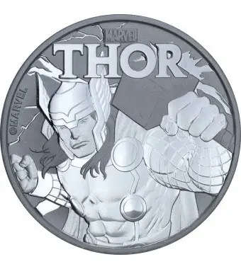 Монета «Тор. Marvel» 31,1 г серебра, Тувалу — обзор коллекционной монеты — аверс