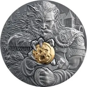 Серебряная монета «Вервольф. Двойная сущность» 2024, Камерун — 2 унции — аверс