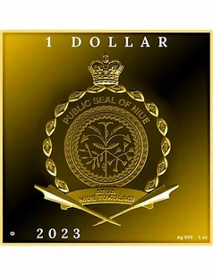 Монета Ван Гог «Сиеста» 2023, Ниуэ, серебро 1 унция, тираж 999 — реверс