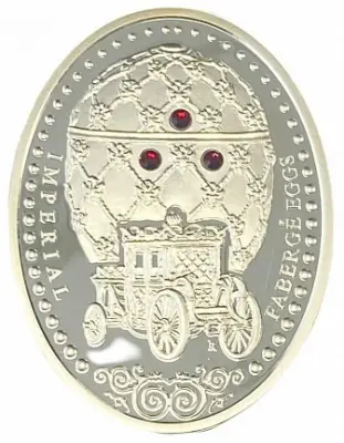 Яйцо Фаберже «Коронационное» — монета Ниуэ 2012, 1 доллар, серебро — аверс