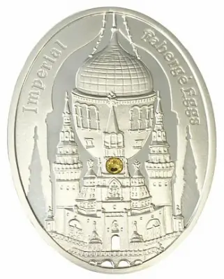 Яйцо Фаберже «Московский Кремль» — монета Ниуэ 2012, 1 доллар, серебро — аверс