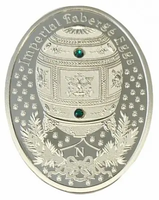 Яйцо Фаберже «Наполеоновское» — монета Ниуэ 2012, 1 доллар, серебро — аверс