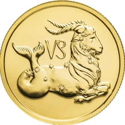 Золотая монета «Козерог», 50 рублей, 2003 — реверс