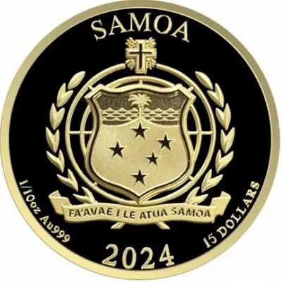 «Золотой Орел» 2024, Самоа — золотая монета 3,11 г ч. золота (1/10 унции) — реверс