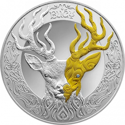 "Олень", 2020 г., 777, 5 г ч. серебра. Казахстан