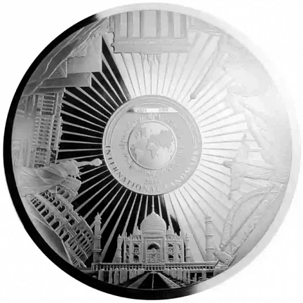 "Достопримечательности мира" 2024г. 1000  г. ч. серебра. Барбадос