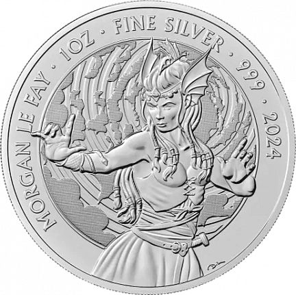 "Мифы и Легенды - Morgan Le Fay " 2024г. 31,1 г. ч.серебра. Великобритания