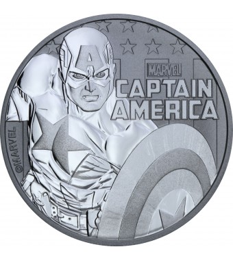 "Капитан Америка. Marvel"  31,1 г.ч. серебра.Тувалу