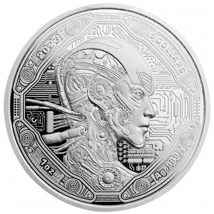 "Эра инноваций. Киборг" 2023 г., 31,1 г ч. серебра. Самоа