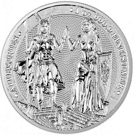 Аллегории "Германия и Галия" 2023 г, 31,1 г ч. серебра. Германия
