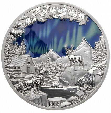 "Северное сияние" 2023 г. 155,5 г.ч. серебра. Барбадос
