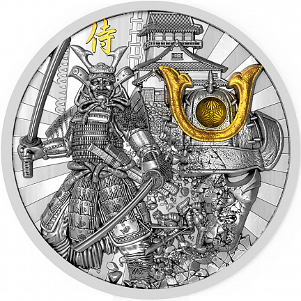 "Самурай" 2019 г., 62,2 г ч. серебра. Ниуэ