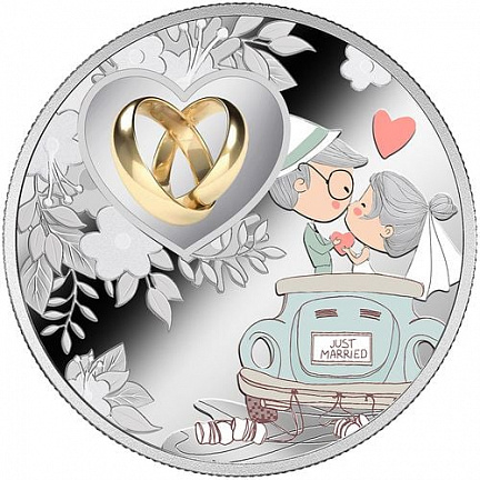 "Свадебная монета" 10г. ч. серебра. Камерун