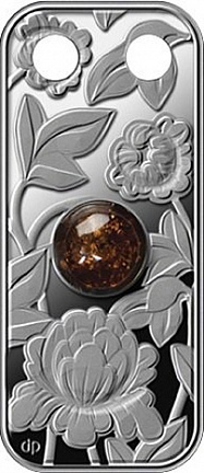 "Подвеска с янтарем" 2011 г., 10 г серебра. Ниуэ